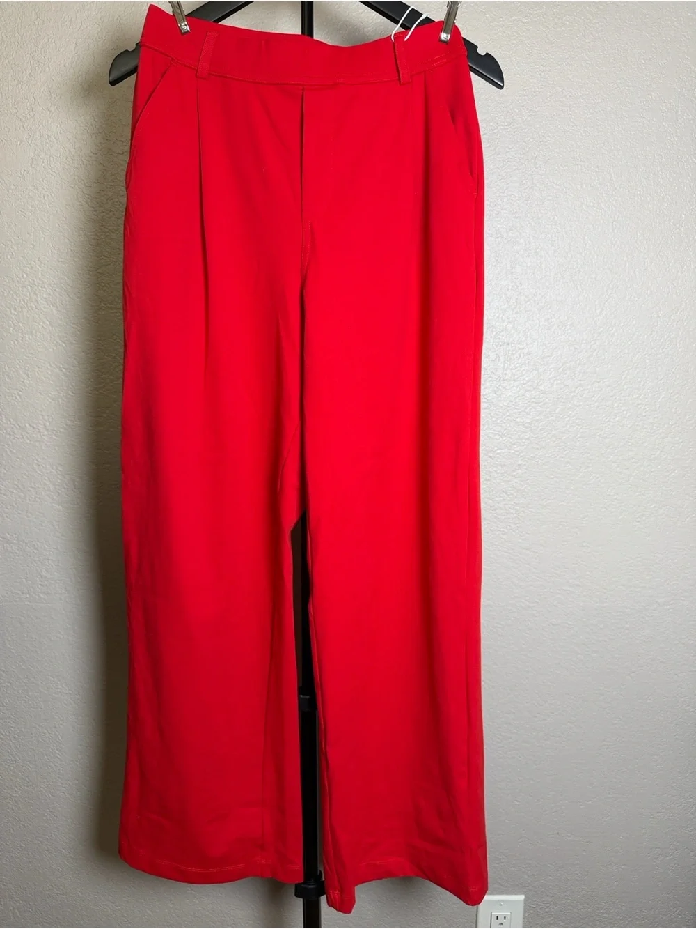 HALARA Wide-Leg Red High-Waist Trousers